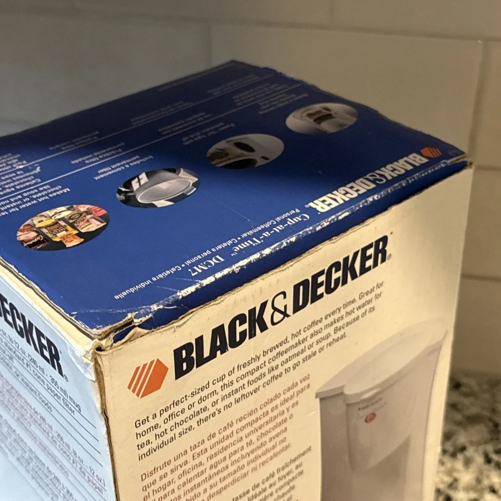 Vintage Black & Decker CUP-at-a-TIME Single Serve Drip Coffee Maker White Travel